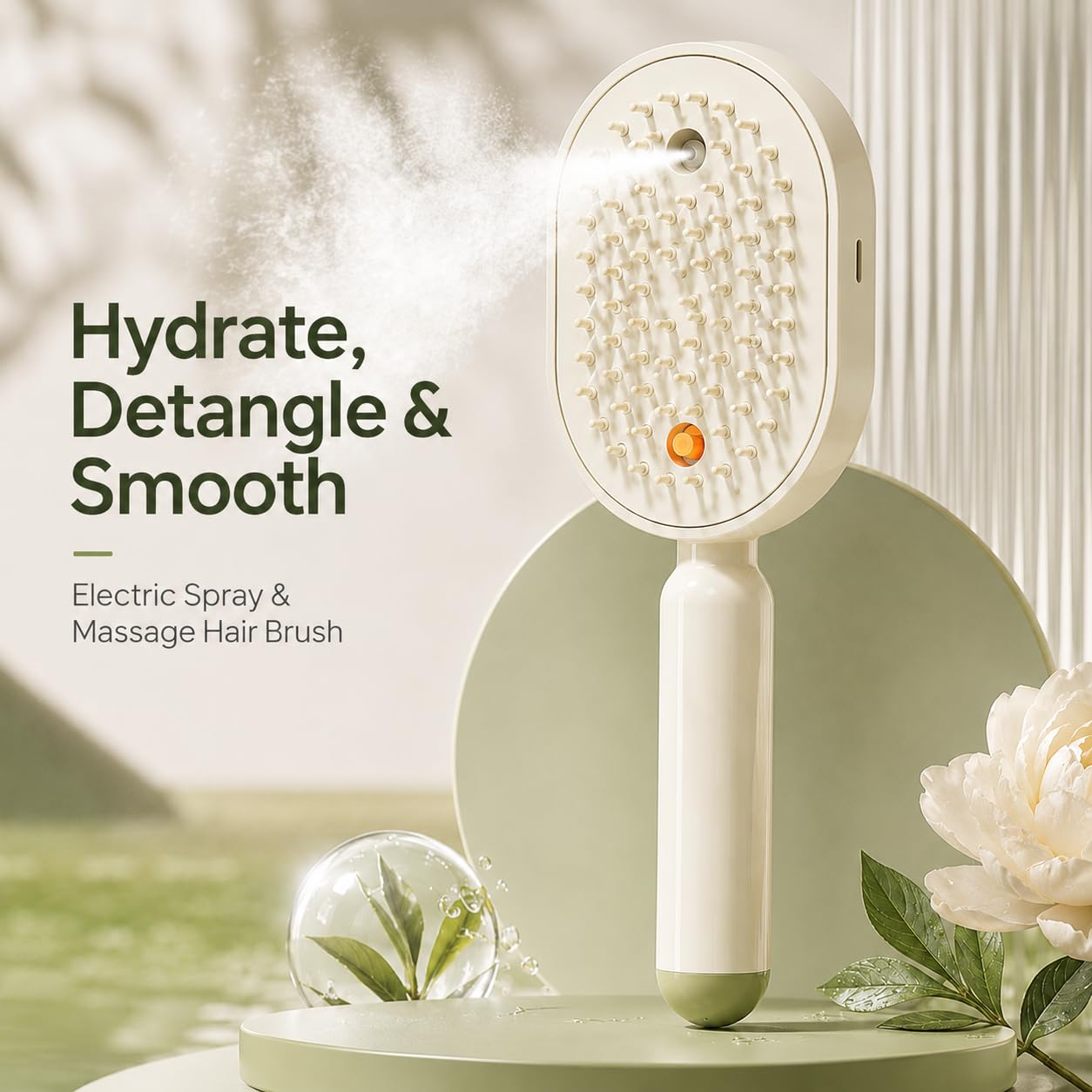 Massage - 電動スプレーヘアマッサージコーム 2in1 ミストヘアブラシ 保湿スプレー機能付き 縮れ毛を軽減 静電気防止