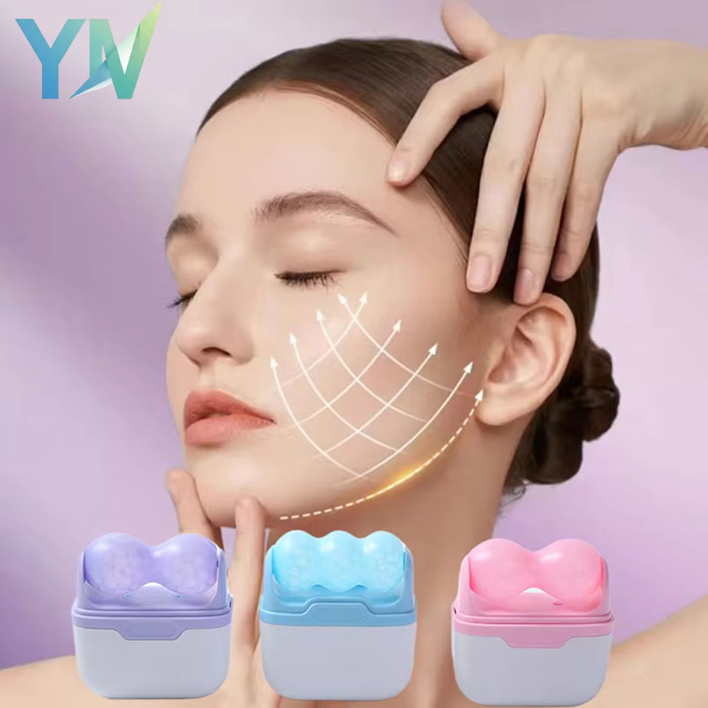Face Ice Roller Puffiness - デュアルヘッドアイスローラー 顔冷却療法 フェイシャルマッサージツール 肌引き締め むくみ解消 ホームスキンケアデバイス