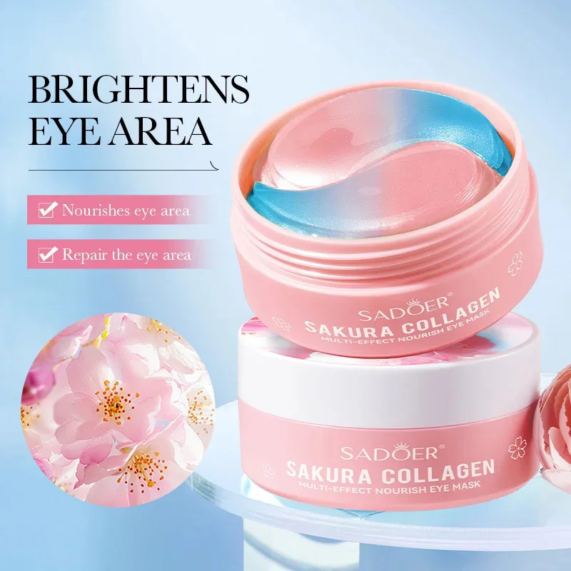 Collagen Under Eye Patches - 60 個の桜コラーゲンアイマスク抗くま目袋除去保湿引き締め明るくするアイパッチ目のためのスキンケア