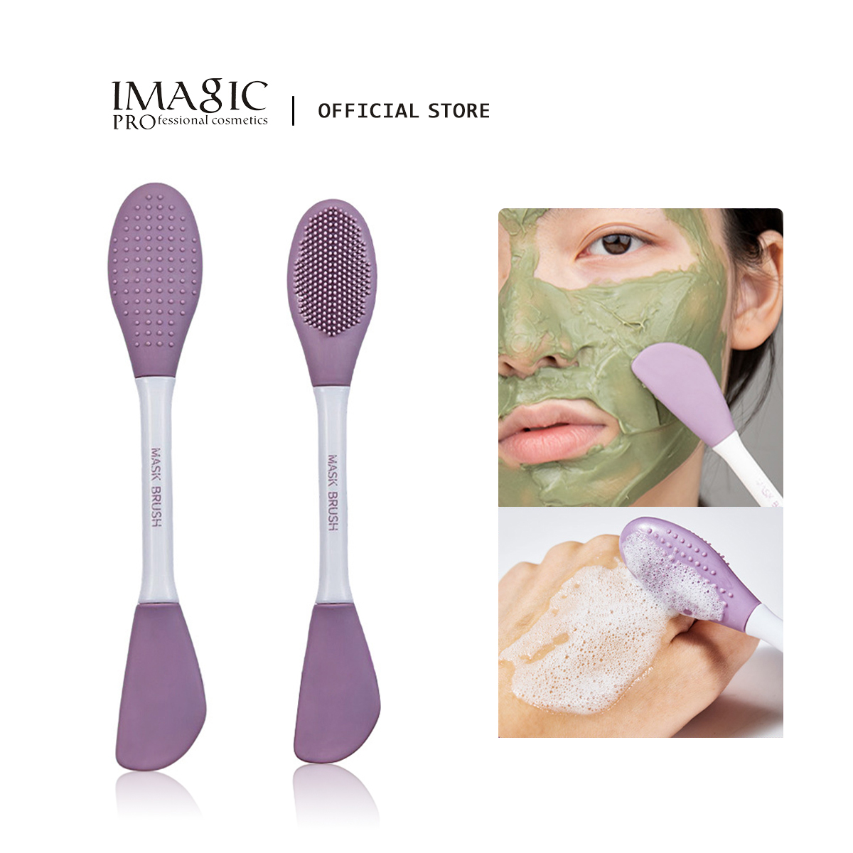 Silicone Face Scrubber Electric - IMAGIC シリコーンフェイシャルクレンジング＆マスクブラシ 2 In1 フェイシャルスキンケアスクラブ角質除去スクラブ毛穴黒ずみディープクリーニングツール