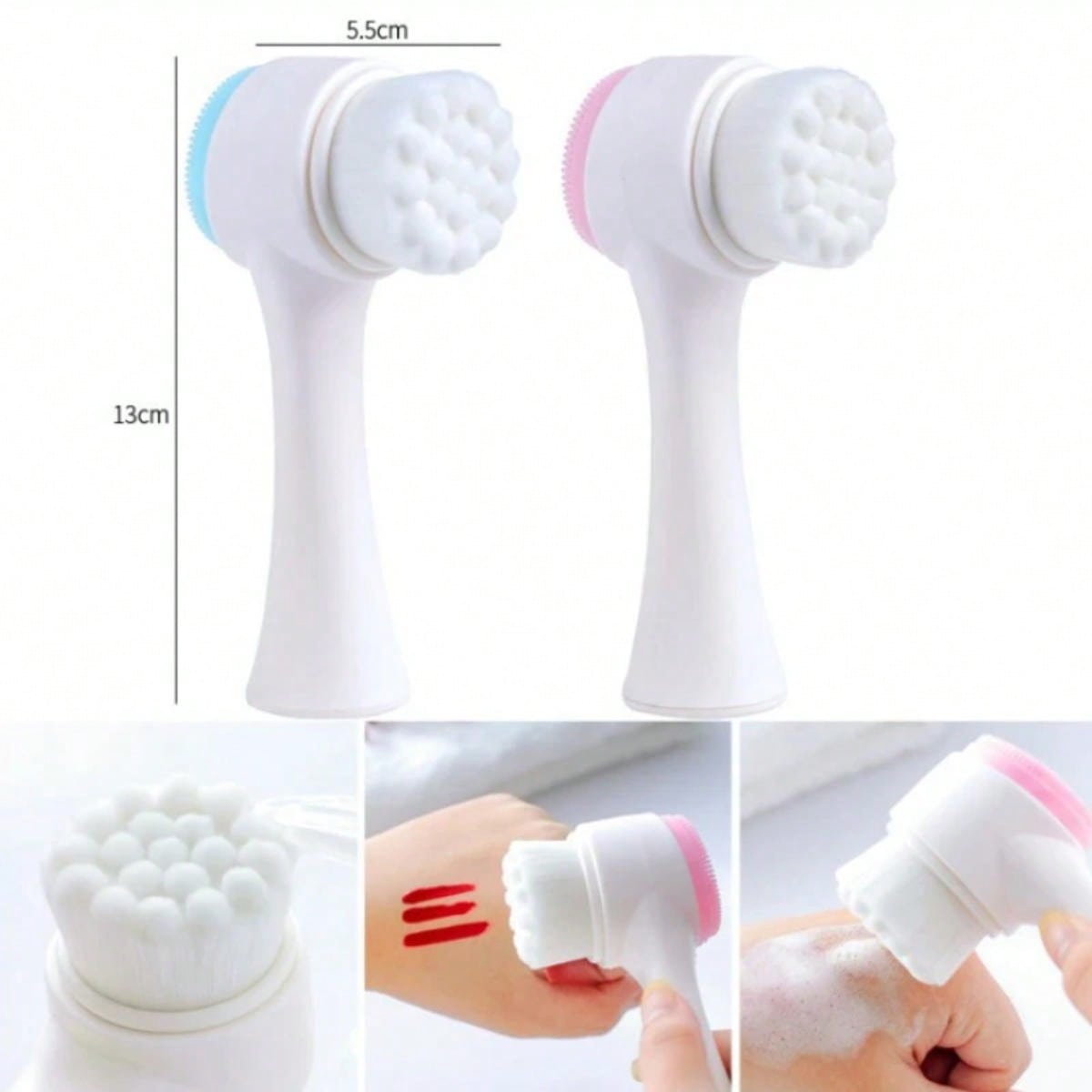 両面洗顔ブラシ シリコン洗顔ブラシ 黒ずみ除去 毛穴クリーナ - Silicone Face Scrubber Electric のレビューと価格