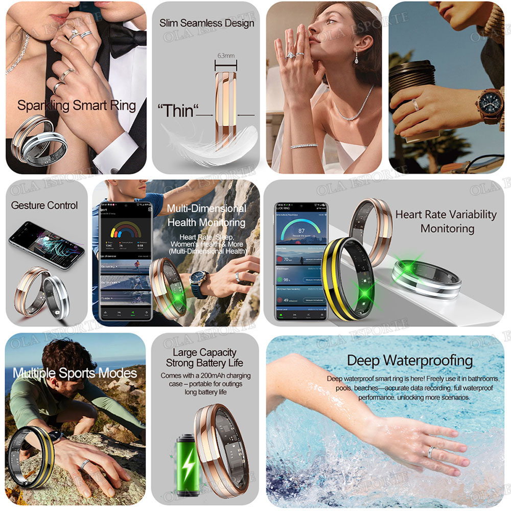新スマートリング。心拍数、ストレス、体温を測定し、健康状態を - Health Monitors のレビューと価格